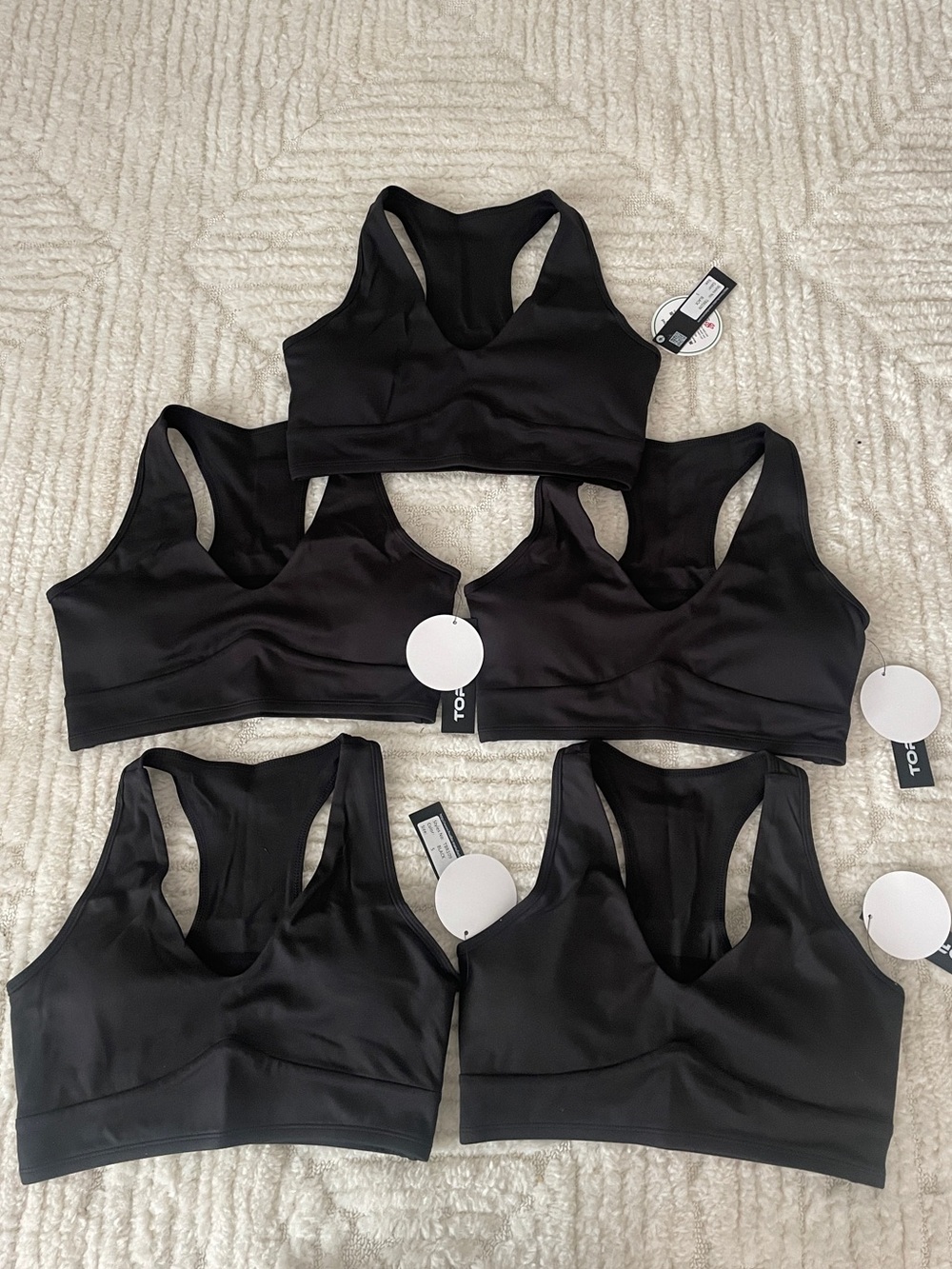 5 Seamless Racerback Sports Bra - Black
